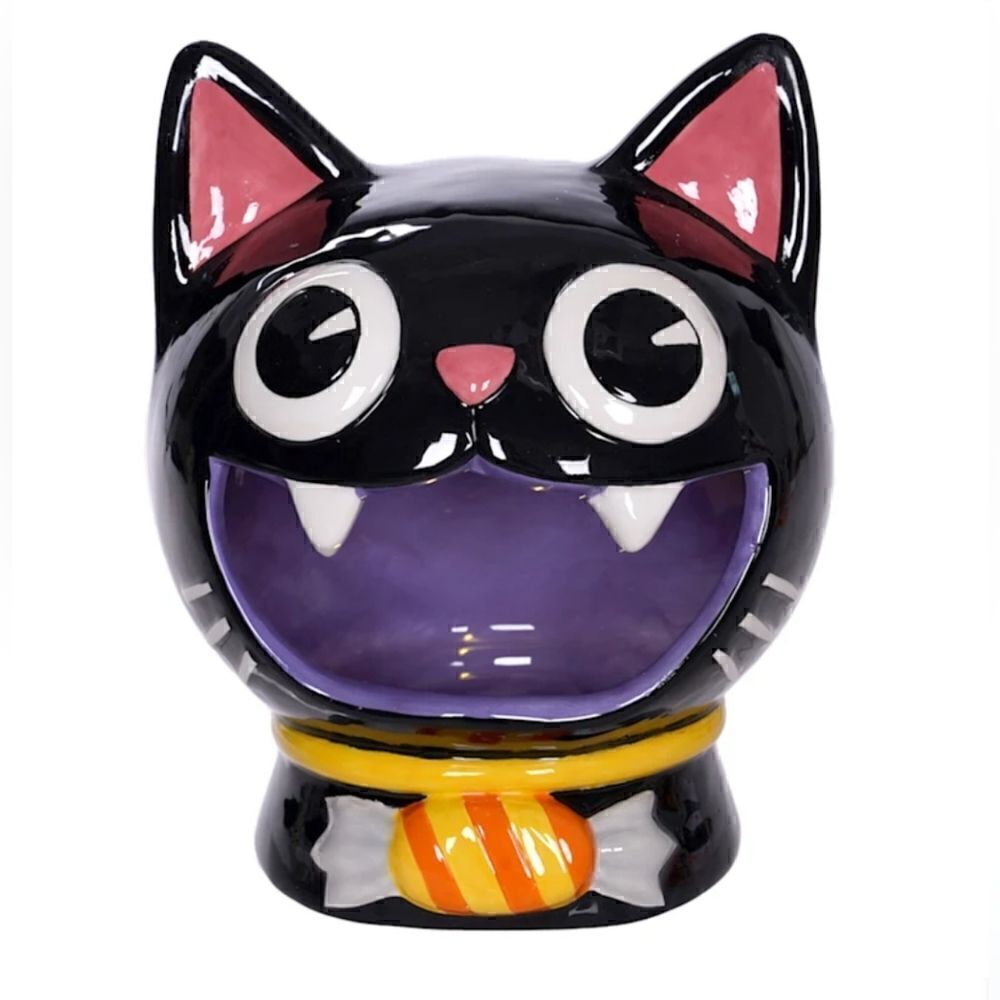 Nwt Tricky Treats Pre-Lit Halloween Cat Candy Holder, 7.1"